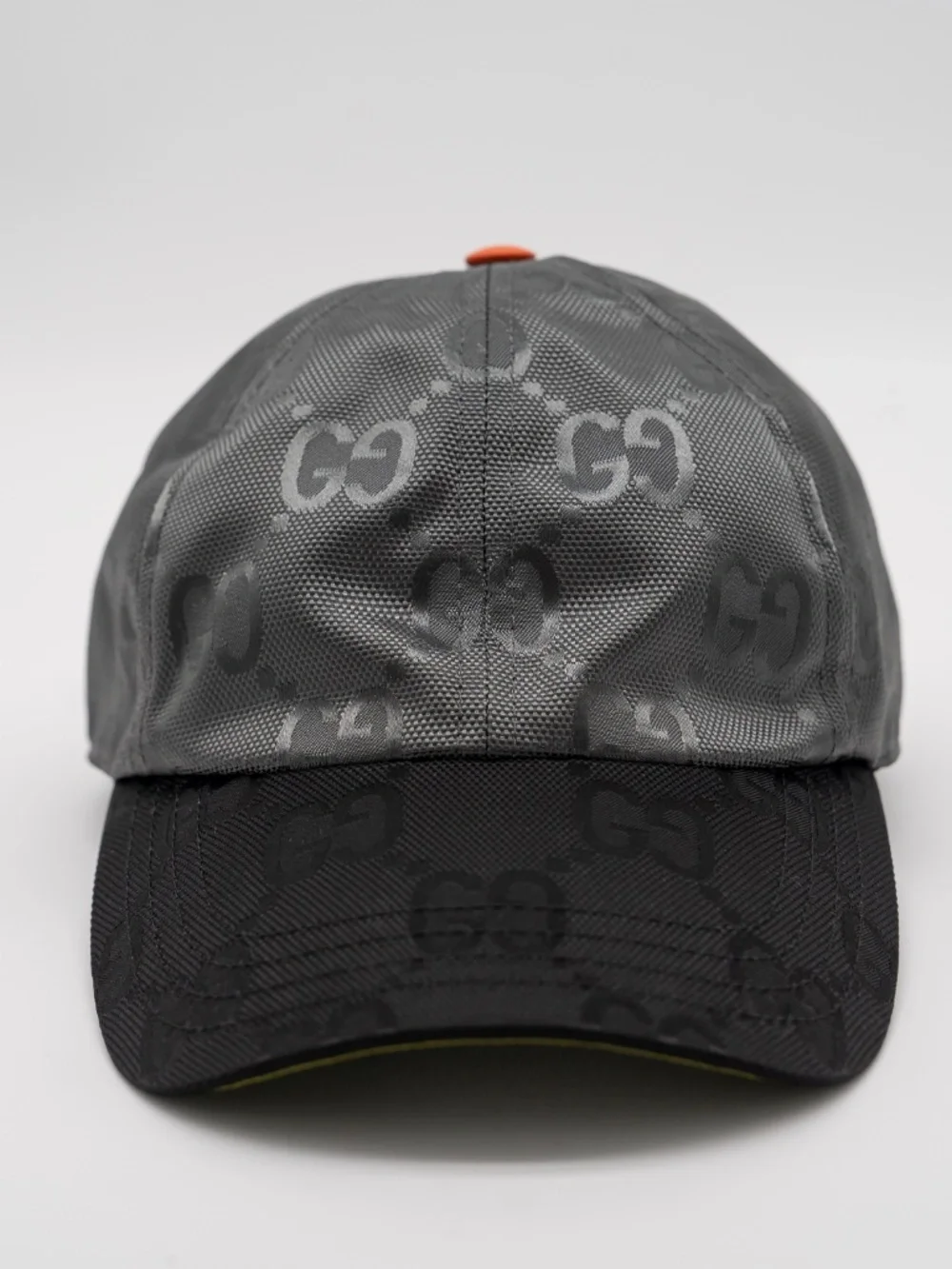 Gucci Men's Cap GG Math Nylon BLack Grey Orange Green size S 57cm